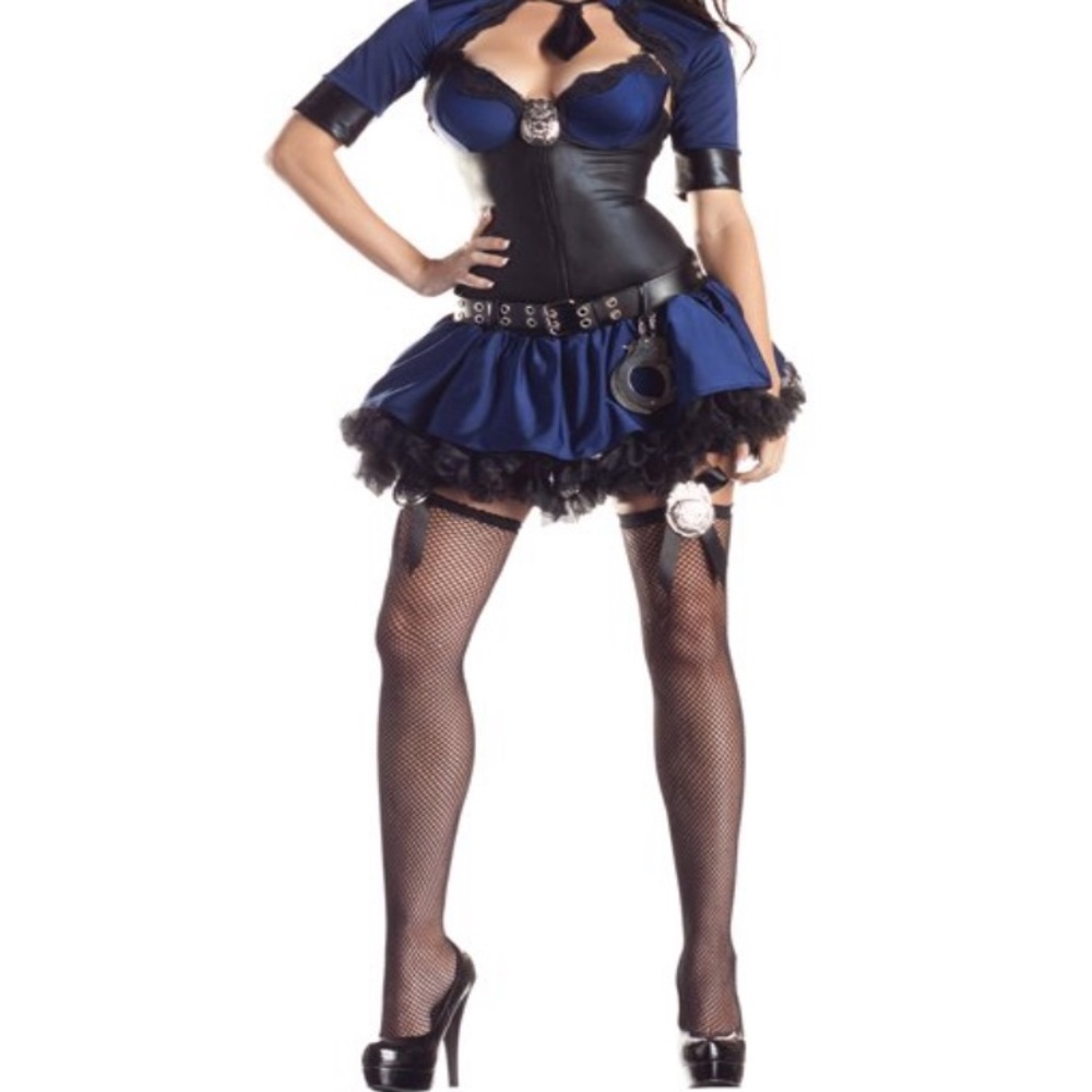 Sultry Police Officer Costume,‎ Dress, handcuffs, badge & garters only!